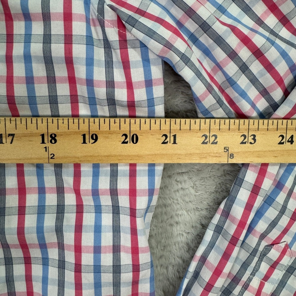 Johnnie O Prep-formance Plaid Button Down Shirt Mens Medium Red Blue Green EUC - Picture 4 of 8